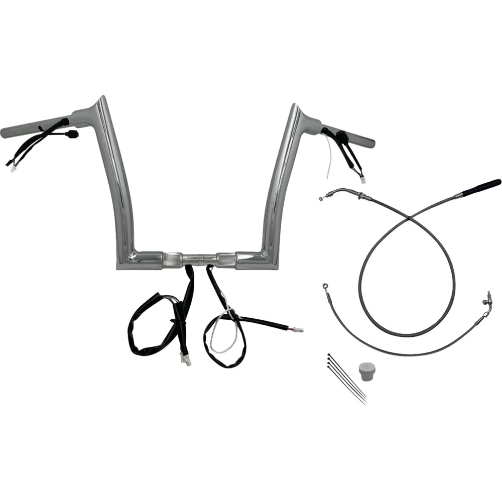 Manillar con punta de 1-1/2" con instalación EZ — 1-1/2" diámetro, abrazadera 1-1/4", cromado