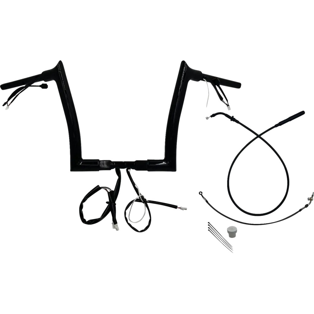 Manillar de tope puntiagudo 1-1/2" con instalación EZ — diámetro 38 mm (1-1/2"), abrazadera 32 mm (1-1/4"), ancho central 26 cm 