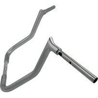 Manillar 1-1/4" con instalación EZ y parte superior puntiaguda — diámetro 1-1/4", elevación 13", ancho central 15-1/2", cromo