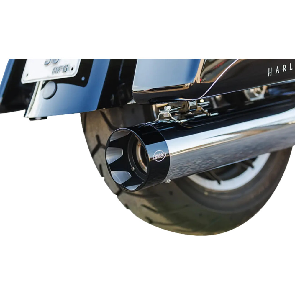 2-into-1 Sidewinder Exhaust System — Chrome, Black end cap, 50 State