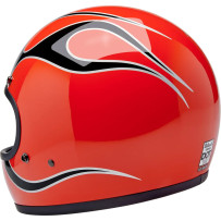 Gringo Flames Helmet — Size S, Competition Orange