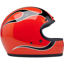 Gringo Flames Helmet — Size S, Competition Orange