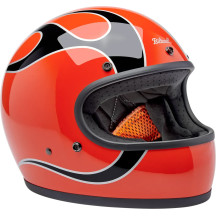 Gringo Flames Helmet — Size S, Competition Orange