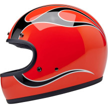 Gringo Flames Helmet — Size S, Competition Orange