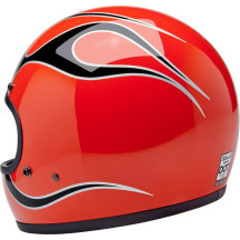 Gringo Flames Helmet — Large, Competition Orange, Gloss