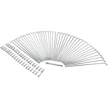 Chrome and Stainless Steel Spoke Set — 21" rim, 9.5" spokes, Front, Narrow Glide