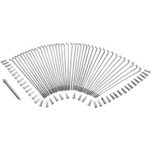 Chrome and Stainless Steel Spoke Set — 19" rim, 8-1/4" spoke length, Front fitment, Wide Glide