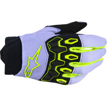 Youth Full Bore V2 Gloves — M, Purple, Fluorescent Yellow, Black