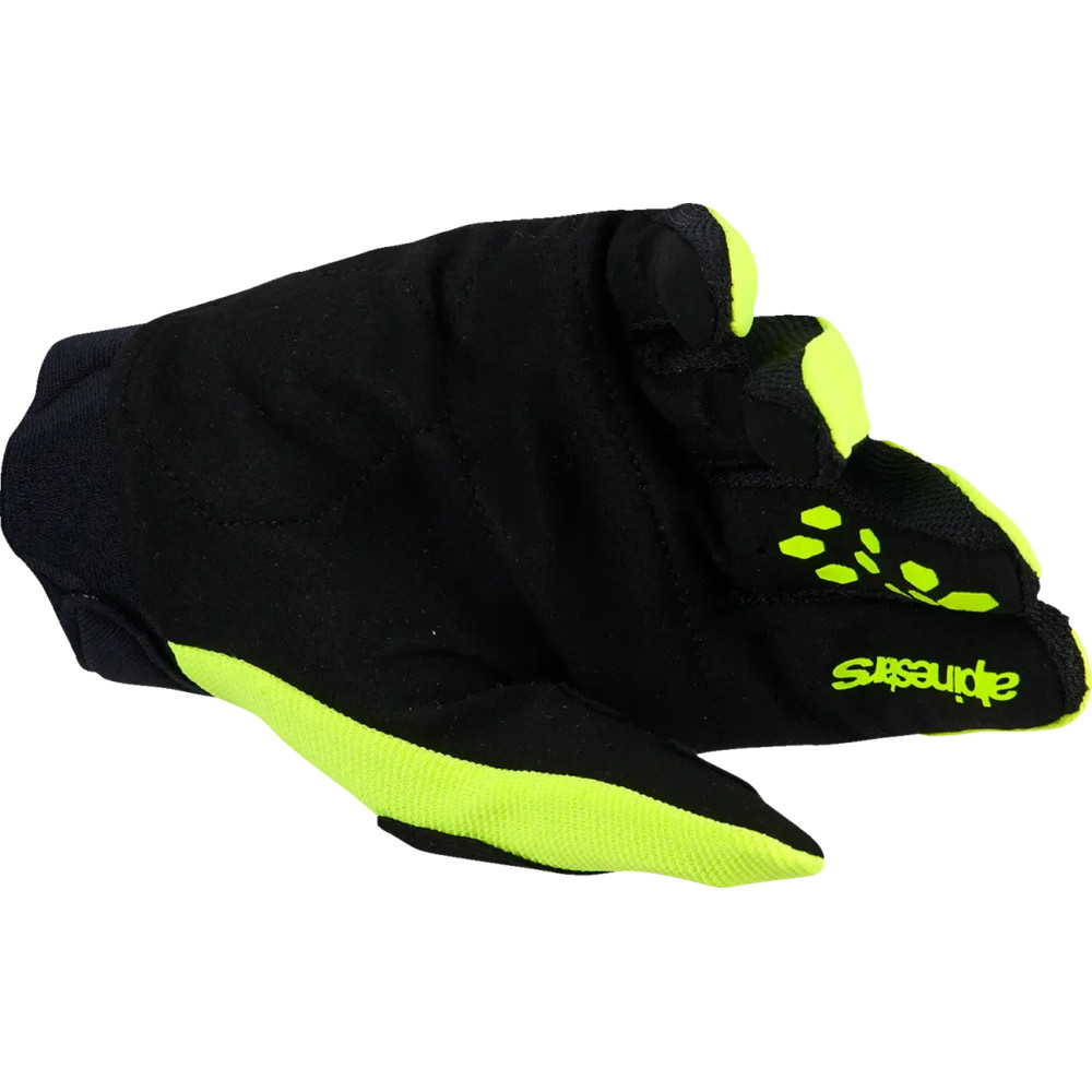 Guantes Full Bore V2 para jóvenes — M, Amarillo fluorescente/Negro, Puño corto, Cierre de velcro