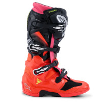 Tech 7 Boots — Mid-Calf, Black, Red, Fluorescent Pink