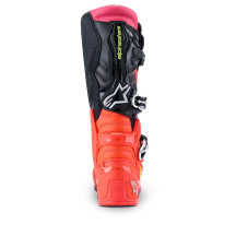 Tech 7 Boots — Mid-calf, US 16, Black, Red, Fluorescent Pink