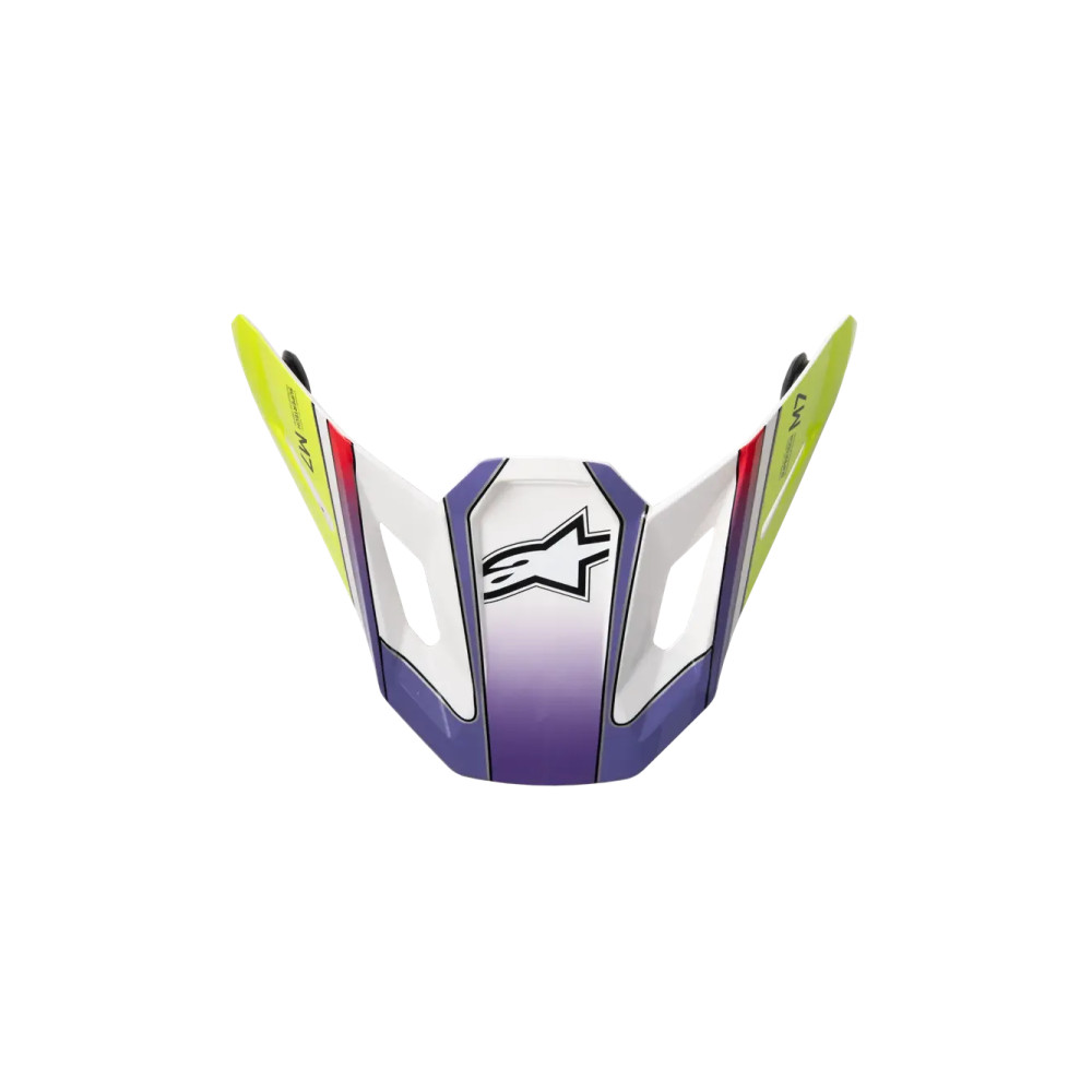 S-M7 Fuse Helmet Visor — One Size, Fits Alpinestars S-M7 Fuse, Purple/White/Yellow