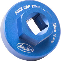 Fork Cap Socket 39 mm — Blue anodized, fits Big Twin® & Sportster®