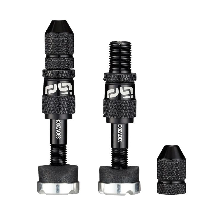 Juego de válvulas Schrader Quick Fill para tubeless — Schrader sin cámara, negro