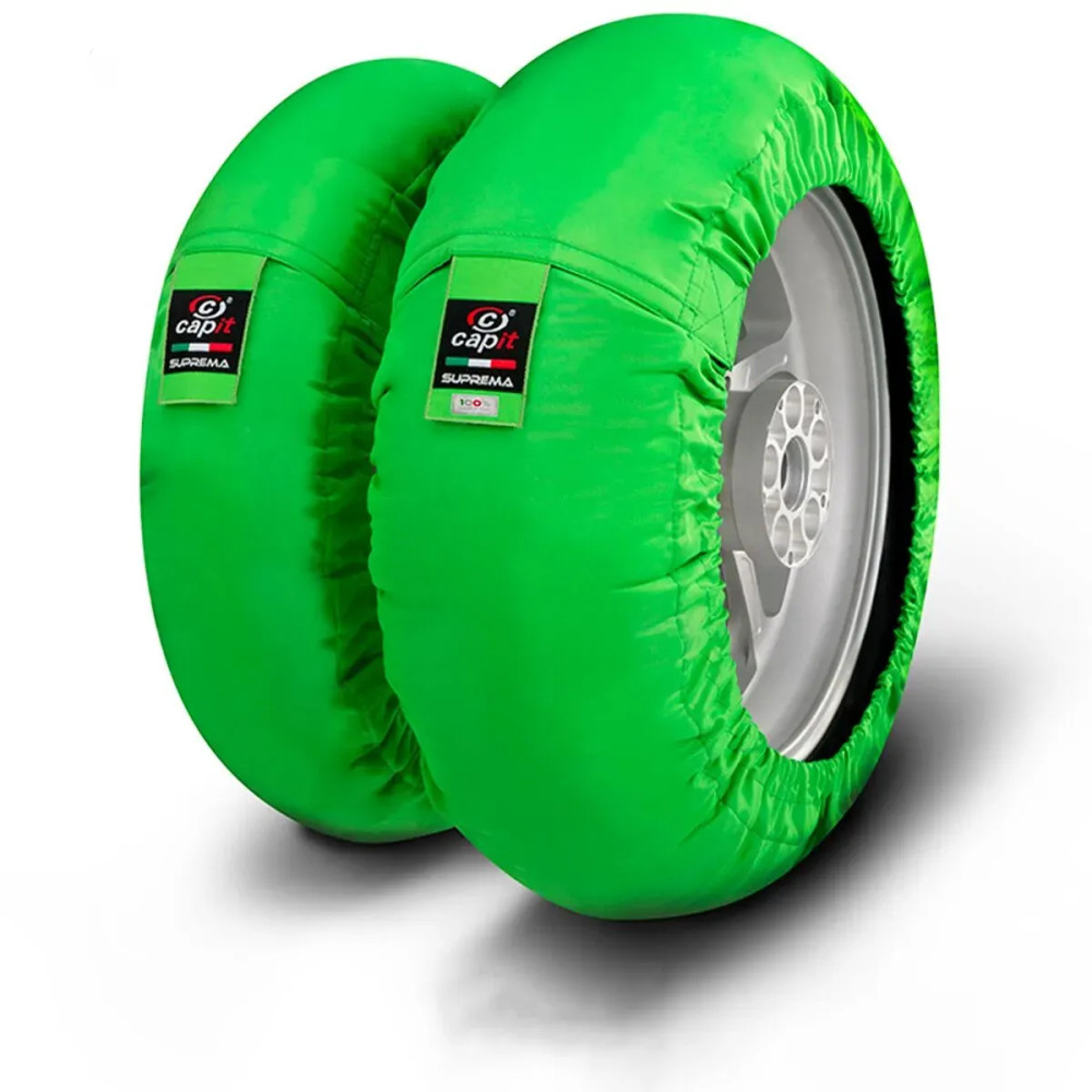 Suprema Spina Tire Warmer — M/XL, Front ≤125/17, Rear ≤200/55-17, Green