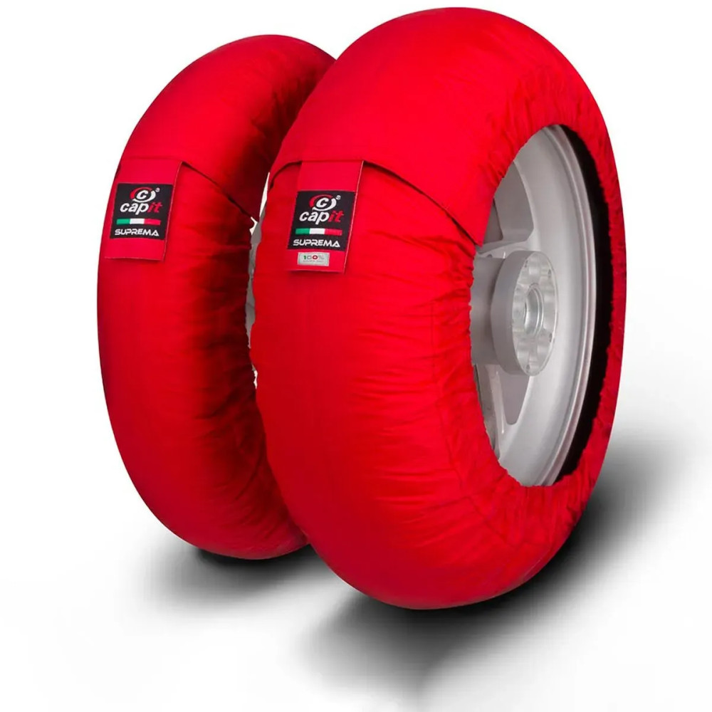 Suprema Spina Tire Warmer — M/XXL, Front ≤125/17, Rear ≥200/55-17, Red