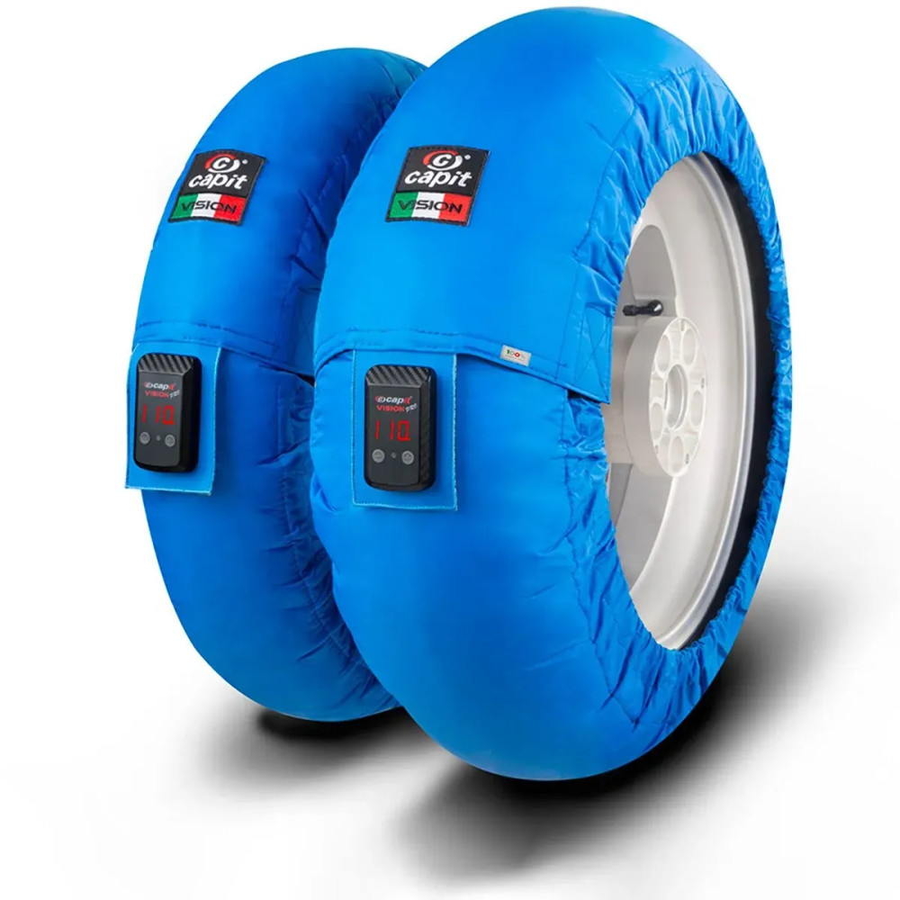 Suprema Vision Tire Warmer — Size M/XXL, Front ≤125/17, Rear ≥200/55-17, Blue