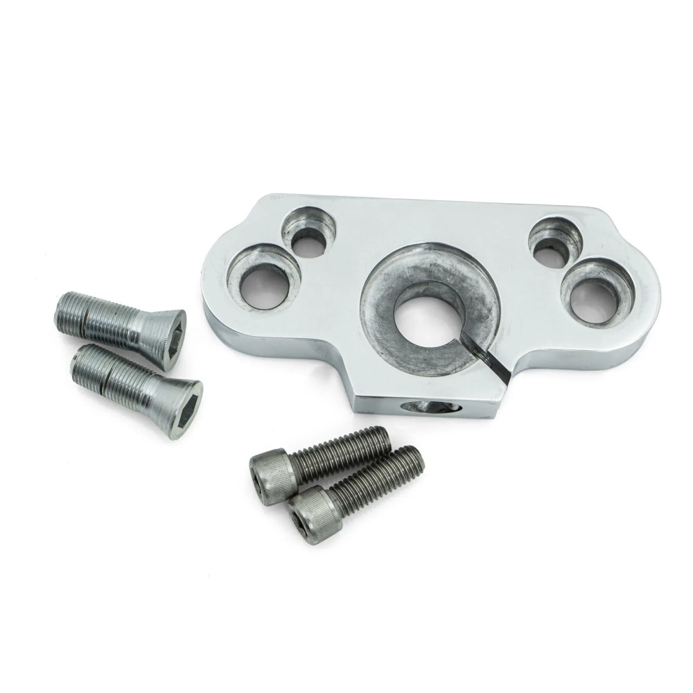 Upper triple clamp — 3° rake, upper mount, polished aluminum, fits Classic Bike Springer 0810-001/0810-101