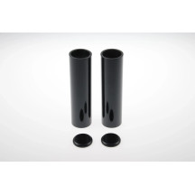 Fork Covers — Upper, Aluminum, Black, Gloss