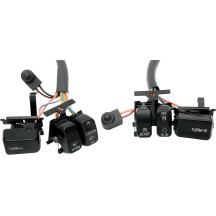 Juego de interruptores para manillar — Negro, pulido, 6 botones, montaje izquierdo/derecho