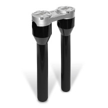 Clubstyle Straight Riser — 12" longitud, abrazadera 32 mm (1-1/4"), Negro, Plateado