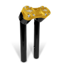 Clubstyle Pullback Riser — 10" length, 25.4 mm (1") clamp, Black, Gold