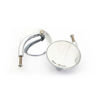 Utility Mirror Round Short Arm — Chrome, Pair
