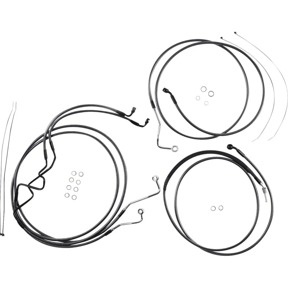 KARBONFIBR Designer Handlebar Installation Kit — Ape hanger, 10" risers, Carbon Fiber