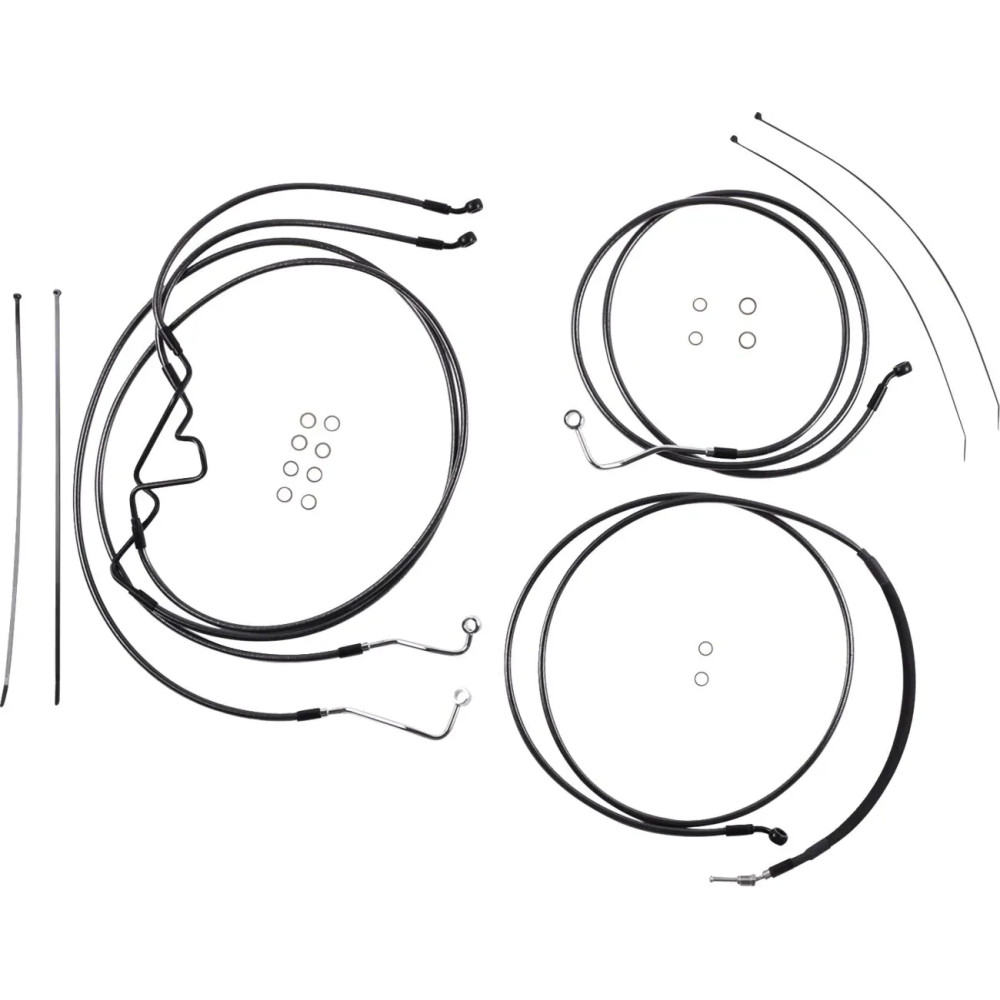 Black Pearl™ Designer Handlebar Installation Kit — Ape hanger, 6" risers, ABS, Black