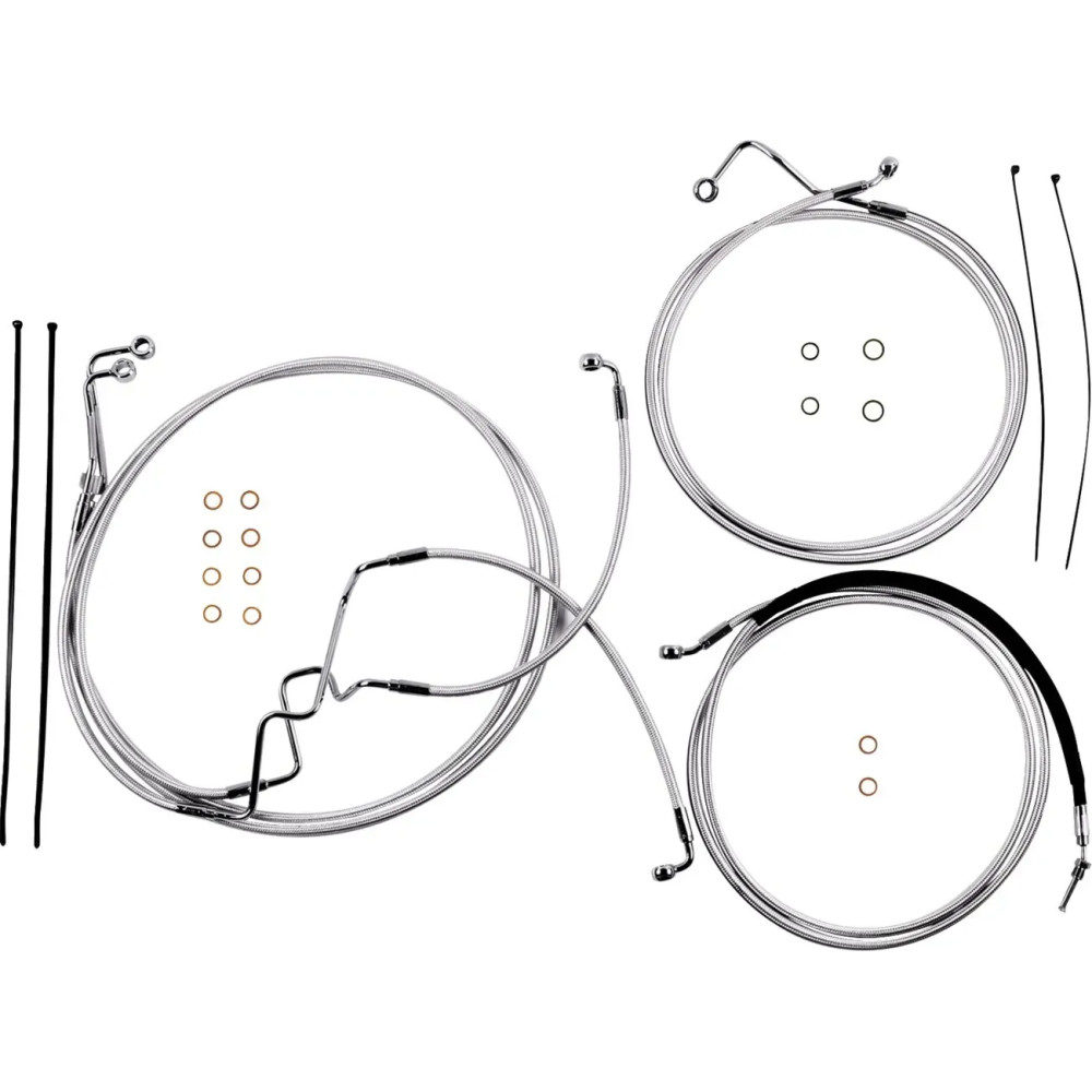 Sterling Chromite II® Designer Handlebar Installation Kit — 8" risers, ape hanger, chrome