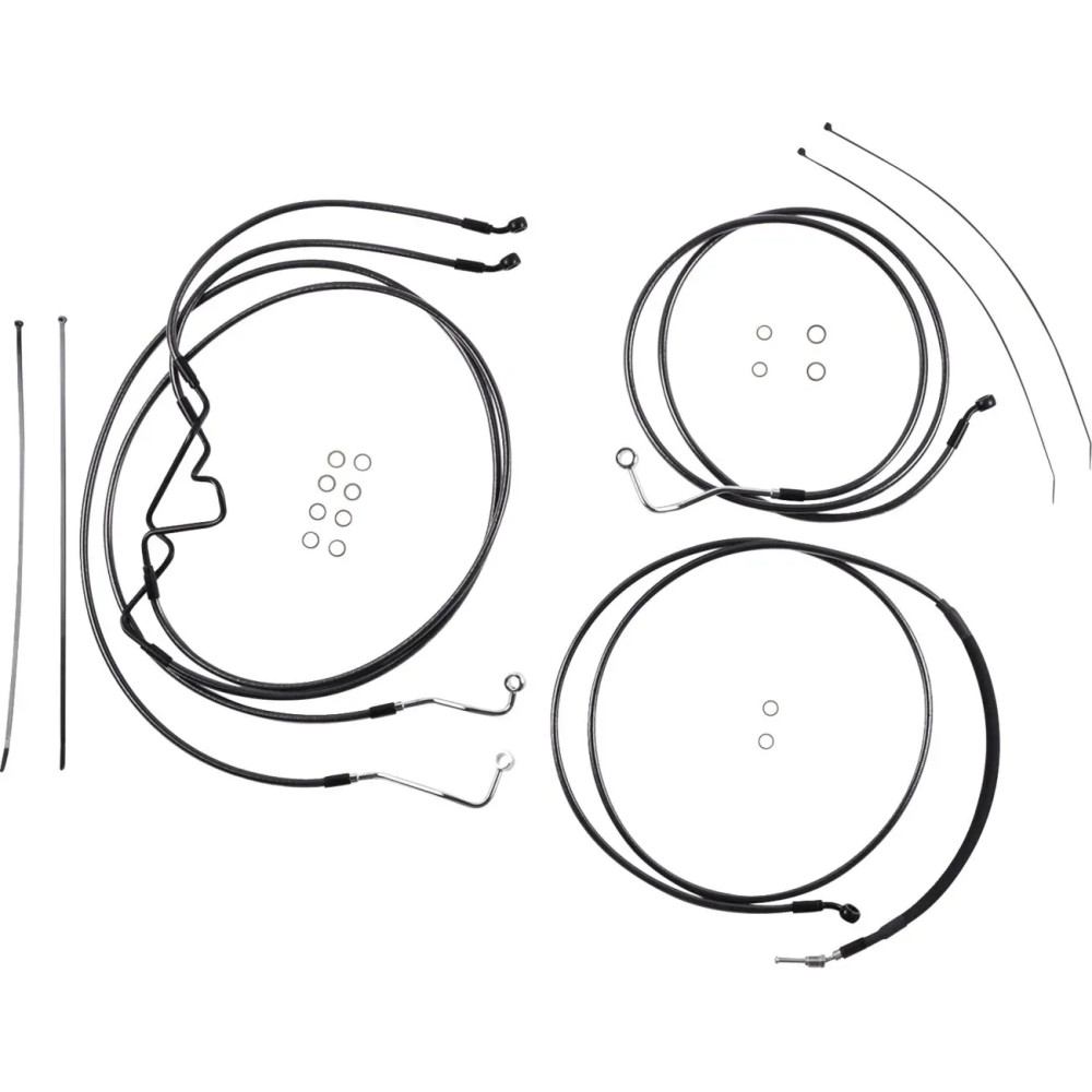 Black Pearl™ Designer Handlebar Installation Kit — 8" ape hanger, Black