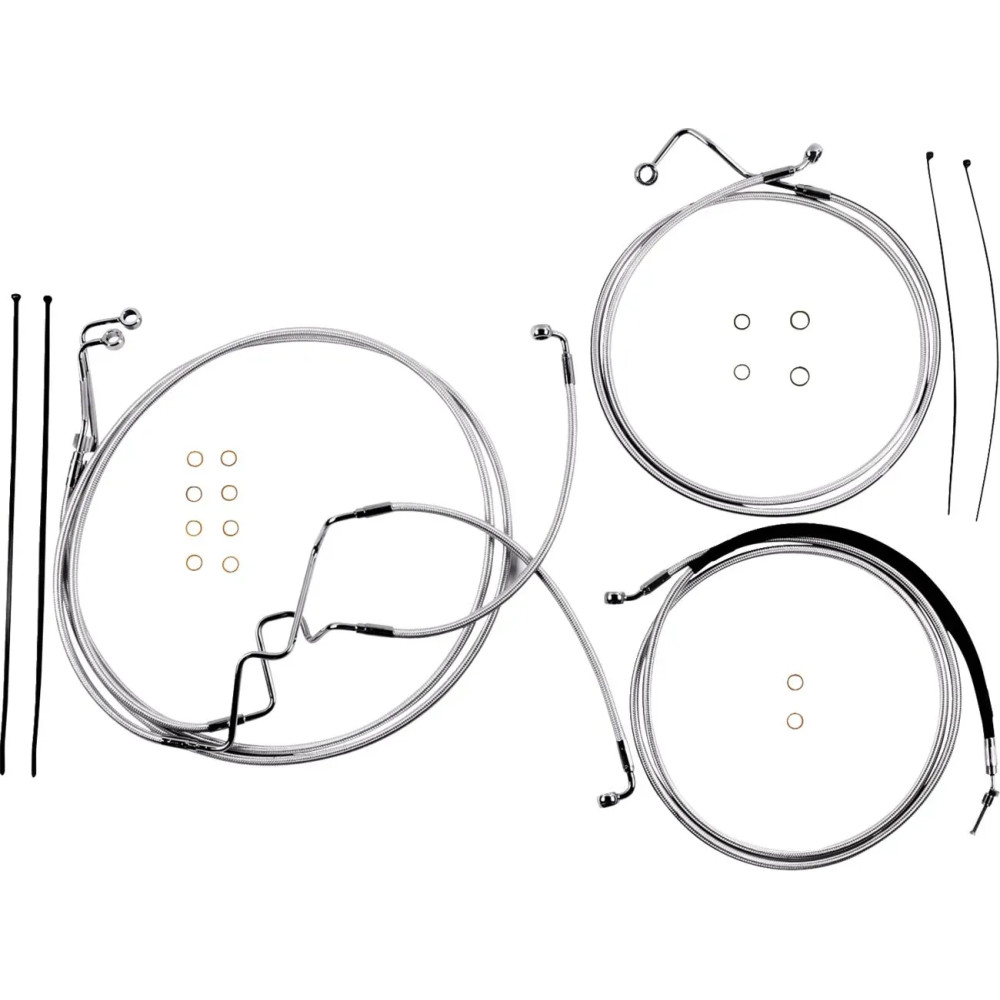 Sterling Chromite II® Designer Handlebar Installation Kit — Ape hanger, 10" risers, Chrome