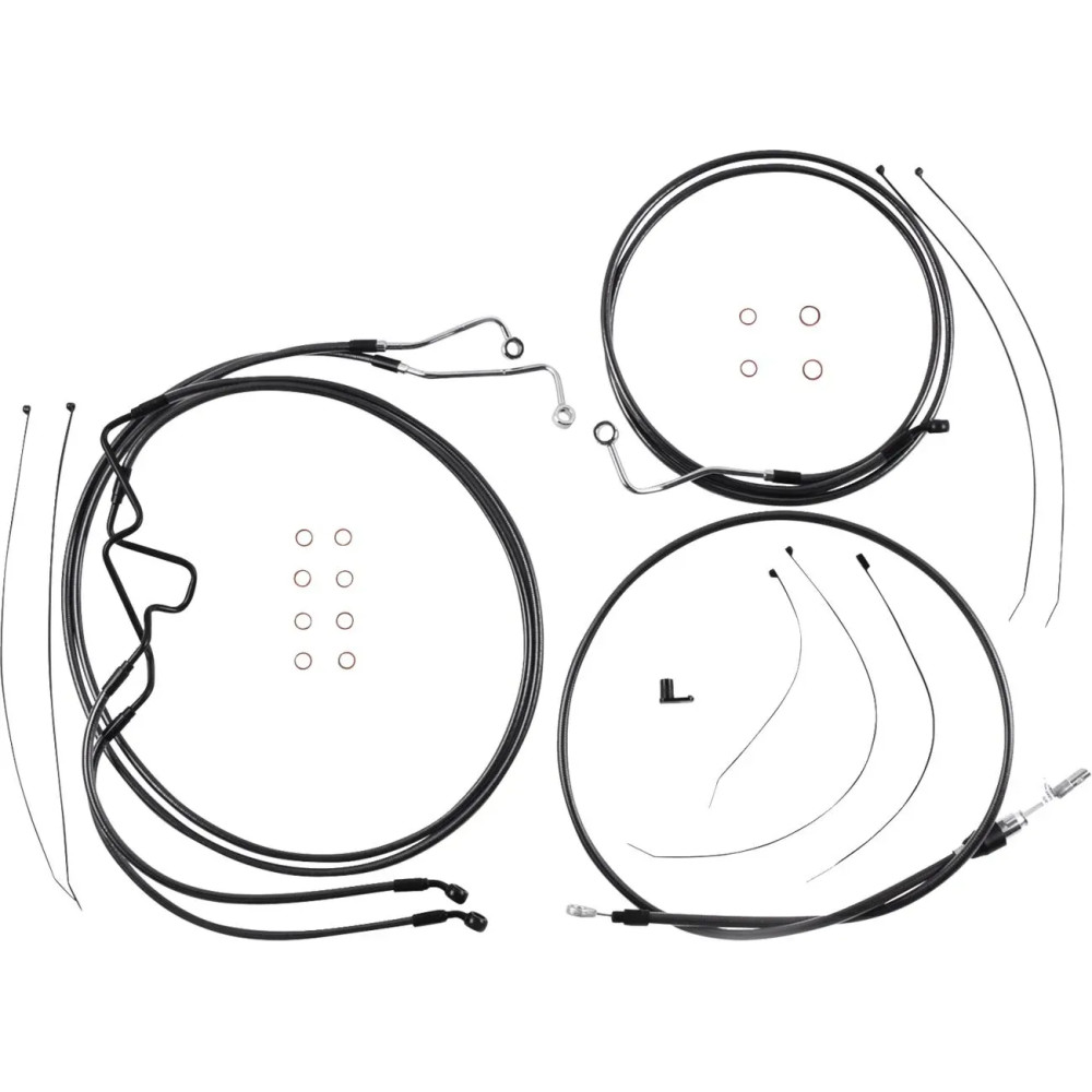 Black Pearl™ Designer Handlebar Installation Kit — 6" riser, Ape Hanger, Black