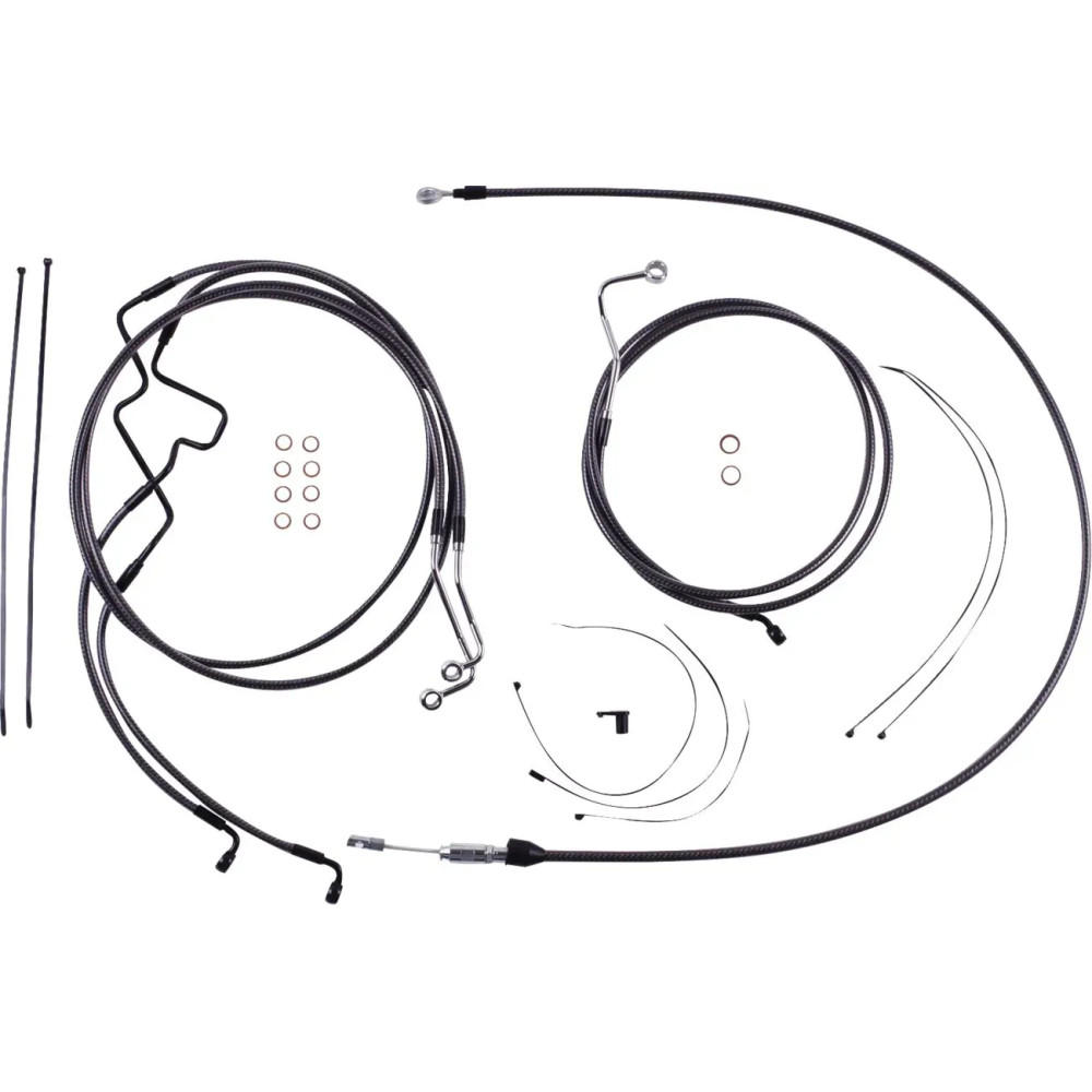 KARBONFIBR Designer Handlebar Installation Kit — Ape hanger fit, 6", Carbon fiber