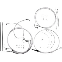 Sterling Chromite II® Designer Handlebar Installation Kit — 8" risers, ape hanger, chrome, clear-coated