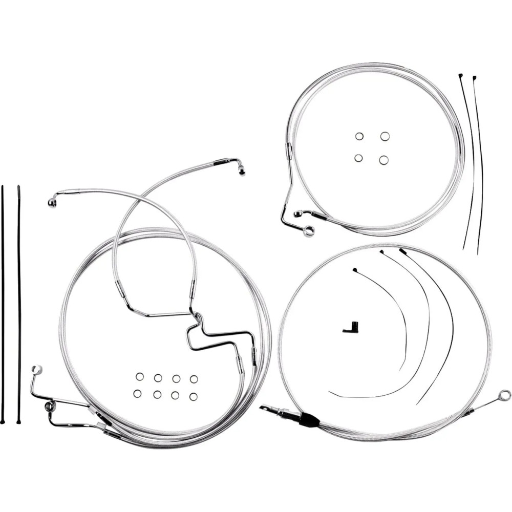 Sterling Chromite II® Designer Handlebar Installation Kit — 8" risers, ape hanger, chrome, clear-coated