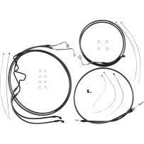 Black Pearl™ Designer Handlebar Installation Kit — 8" (20.3 cm), Ape Hanger, Black, ABS