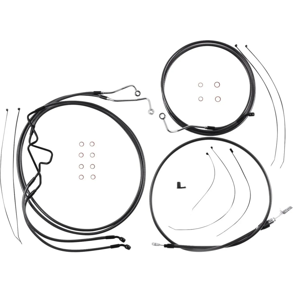 Black Pearl™ Designer Handlebar Installation Kit — 25.5 cm (10") handlebar height, Ape Hanger, Black