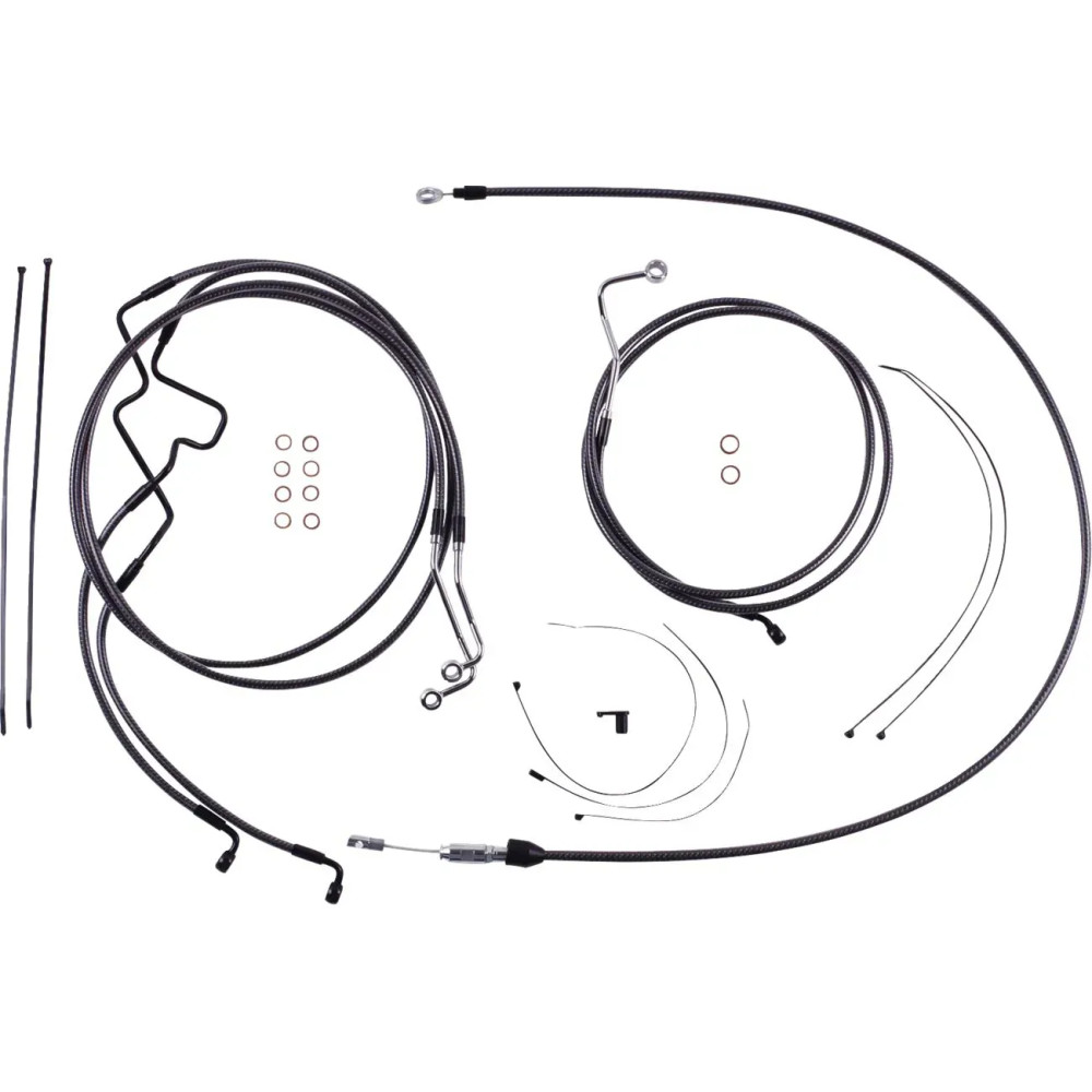 KARBONFIBR Designer Handlebar Installation Kit — 15.2 cm (6") ape hanger fit, Carbon Fiber, Silver