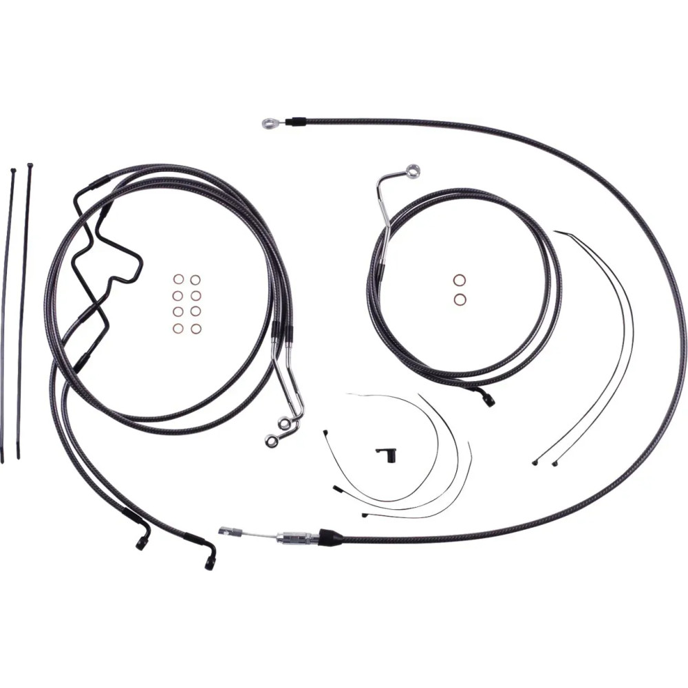 KARBONFIBR Designer Handlebar Installation Kit — Fits 8" ape hanger, ABS, Carbon Fiber, Silver