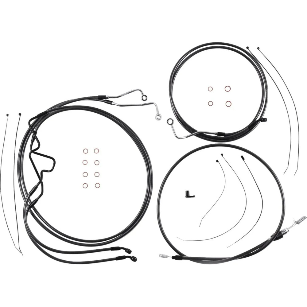 Black Pearl™ Designer Handlebar Installation Kit — 10" risers, Ape Hanger fit, Black