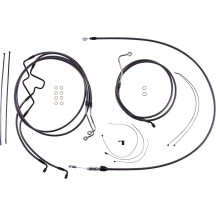 KARBONFIBR Designer Handlebar Installation Kit — Ape hanger, 10" riser, ABS, carbon fiber, silver