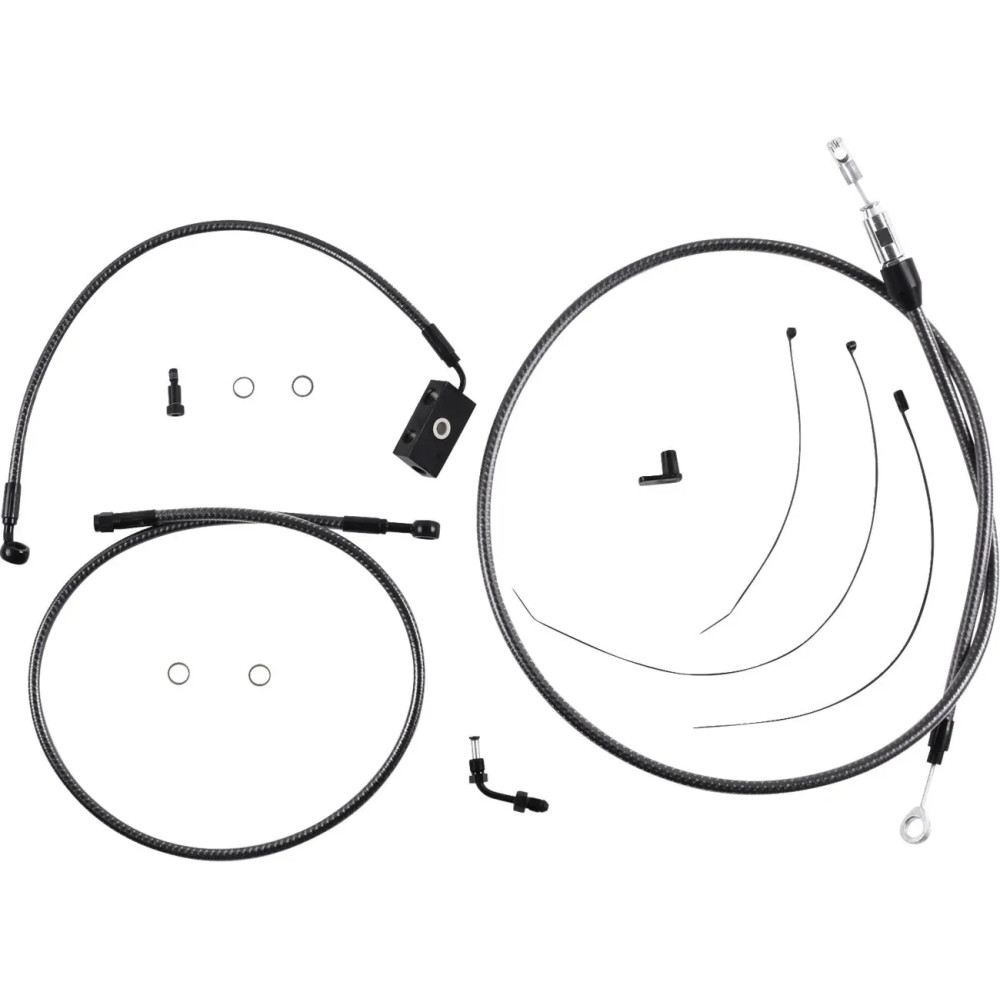 KARBONFIBR Designer Handlebar Installation Kit — 6" risers, ape hanger, Carbon Fiber