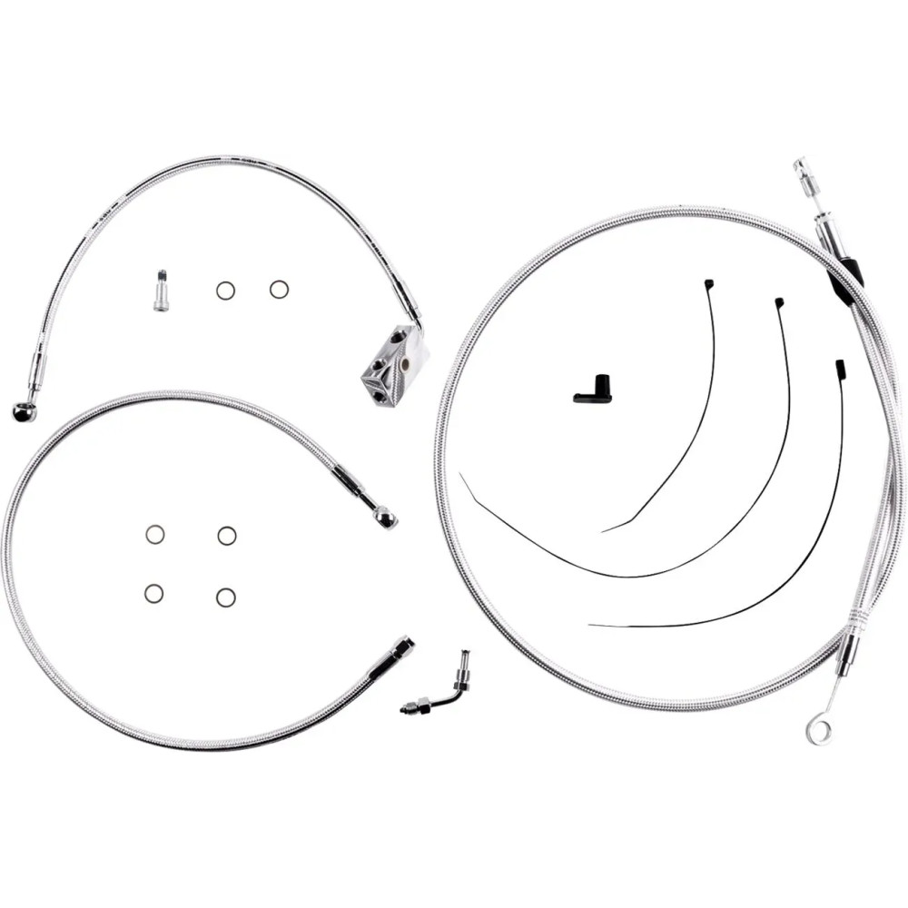Sterling Chromite II® Designer Handlebar Installation Kit — 8" riser, Ape Hanger, Chrome