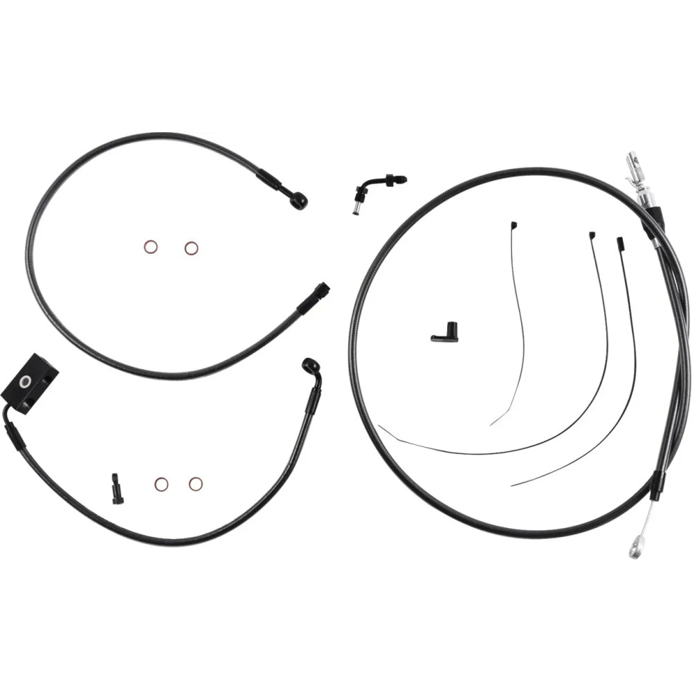 Black Pearl™ Designer Handlebar Installation Kit — 8" riser, Ape Hanger, Black