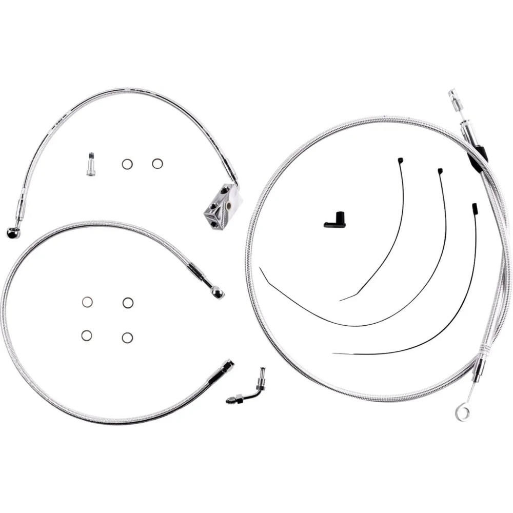 Sterling Chromite II® Designer Handlebar Installation Kit — 10" ape hanger, Chrome, Clear-Coated