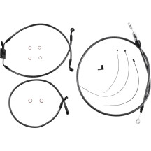 KARBONFIBR Designer Handlebar Installation Kit — Ape hanger, 6" risers, Carbon fiber, Silver