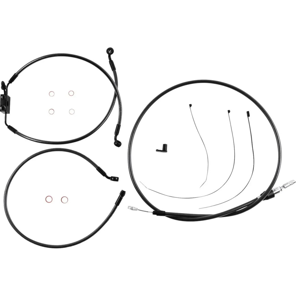 Black Pearl™ Designer Handlebar Installation Kit — 10" (25.5 cm) ape hanger, ABS