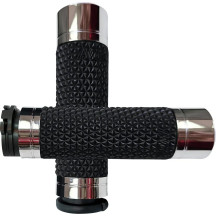 K25 Grips — 1" handlebar diameter, Black, Chrome, Silver