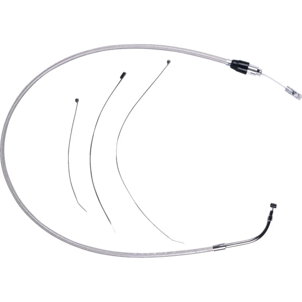 Polished Stainless Quick Connect Upper Clutch Cable — 99.5 cm (39-1/4"), 59 mm (2-5/16")